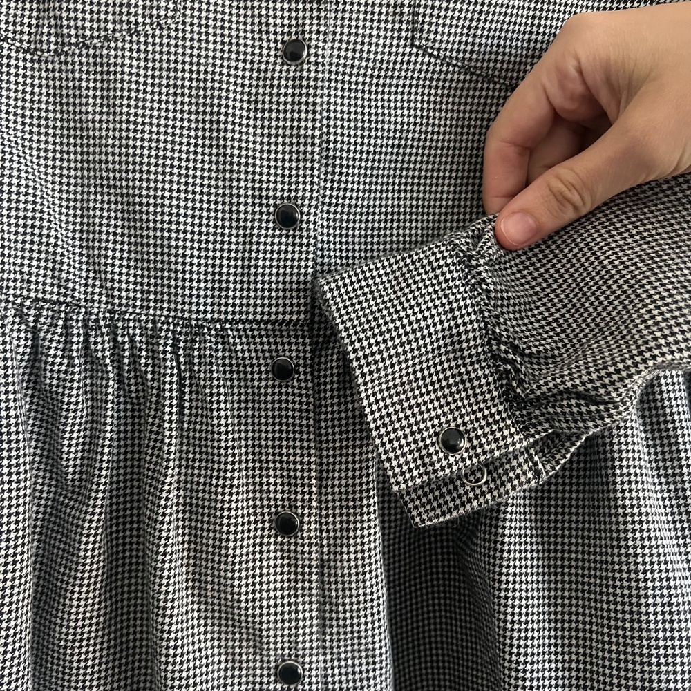 Sezane Aurora Dress Pied De Poule (Houndstooth) - Size 36 - Picture 8 of 8